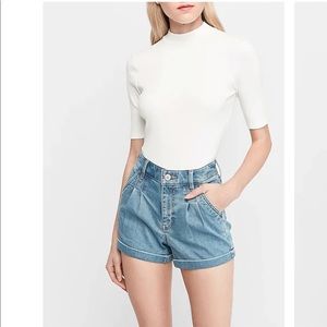 High waisted jean shorts